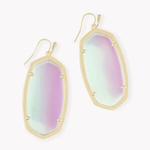 Kendra Scott Danielle Dichroic Glass Earrings With Rose Gold Frame